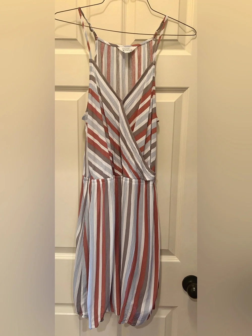 Market & Spruce Women’s Striped Wrap-Front Summer Dress Size Large - Picture 3 of 8